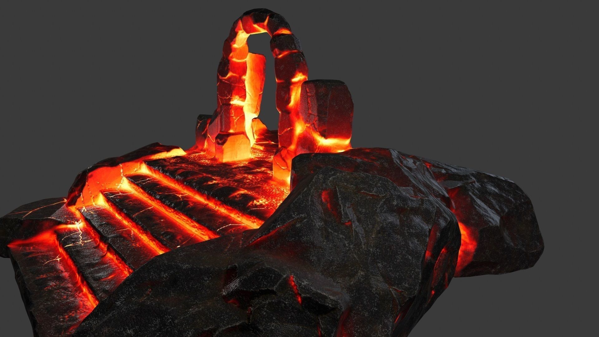 Hell Gate Low-poly 3D model_12
