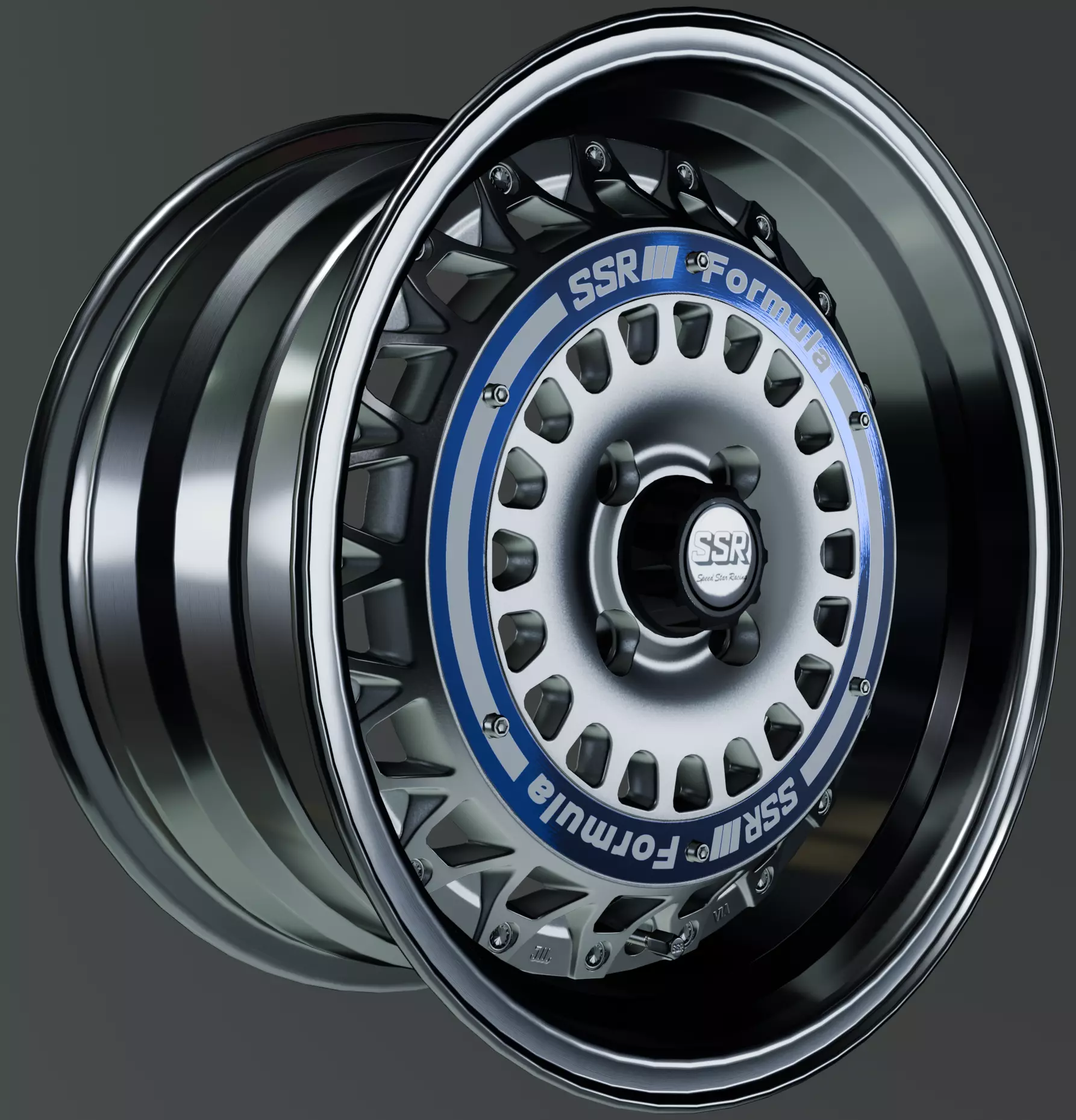 SSR Formula AERO MESH SL 16-inches Wheel Low-poly 3D model