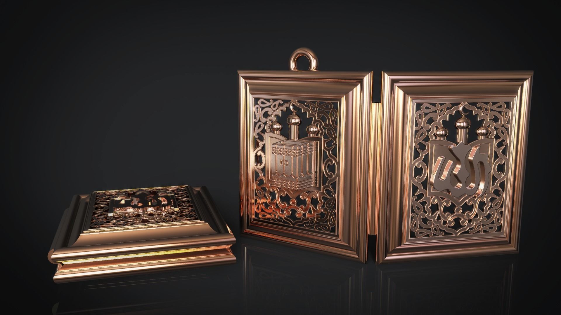 Muslim pendant 3D print model_3