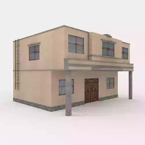 Residential Building - Town House Free low-poly 3D model