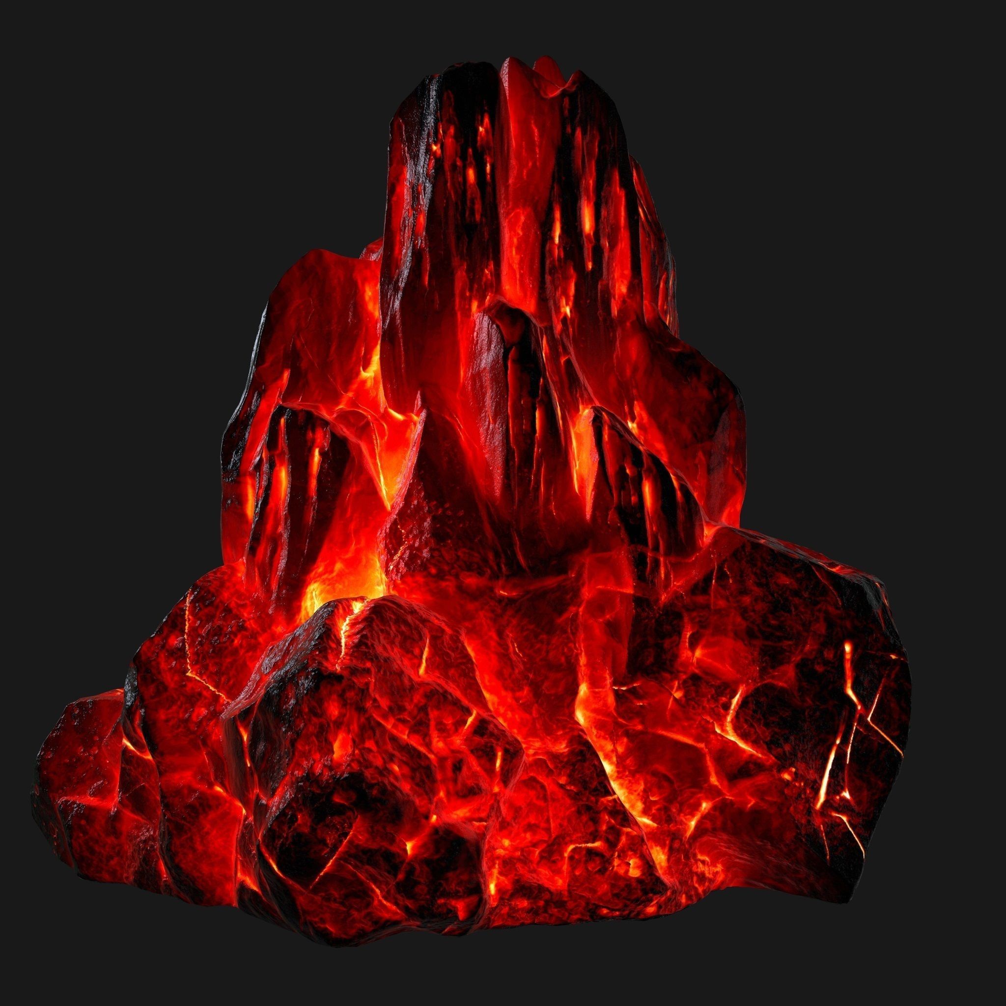 lava skull rock Low-poly 3D model_6