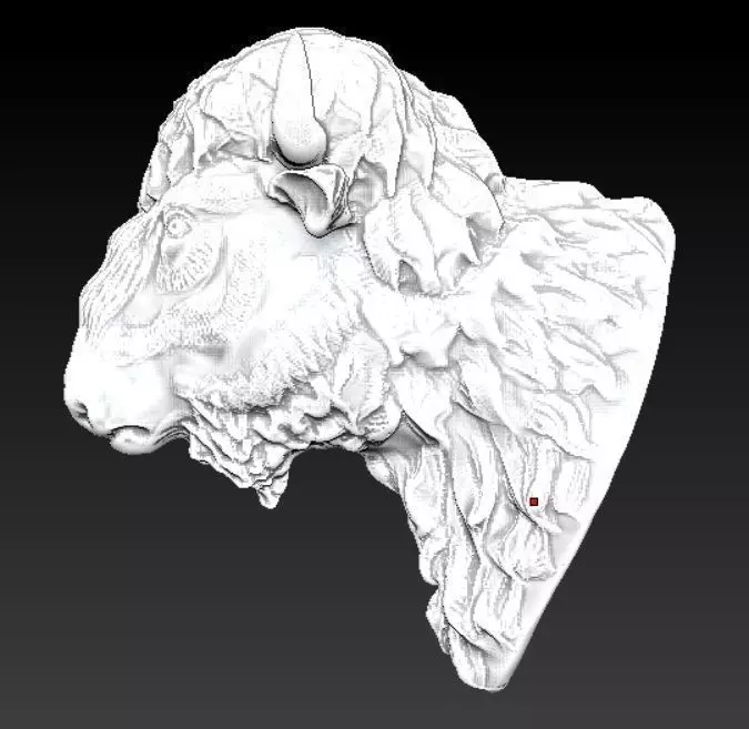 Bison Buffalo Head Sculpture 3D print model_0