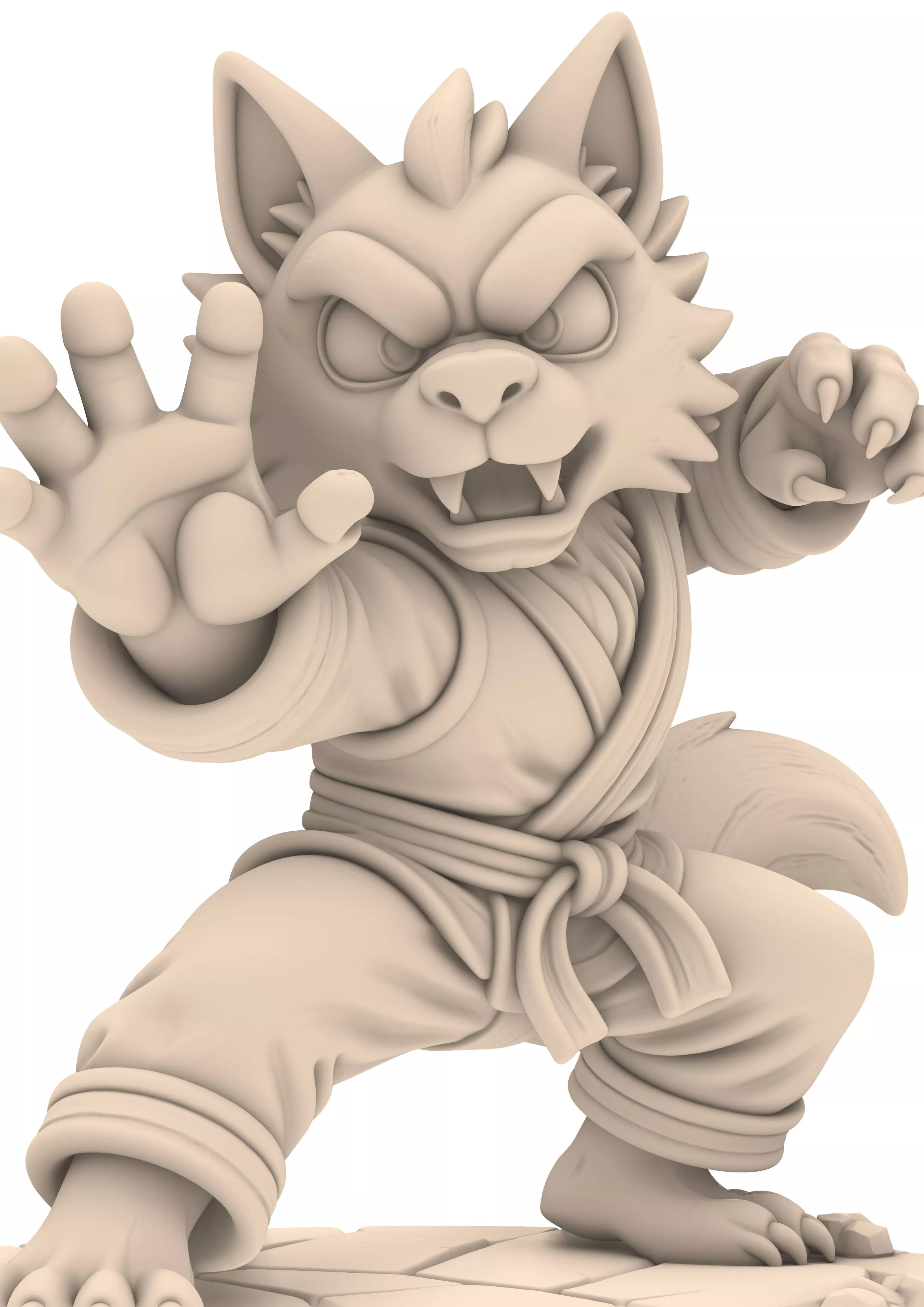 Mystic Fox Monk Fuchs Moench Kitsune Meditations Figur 3D print model