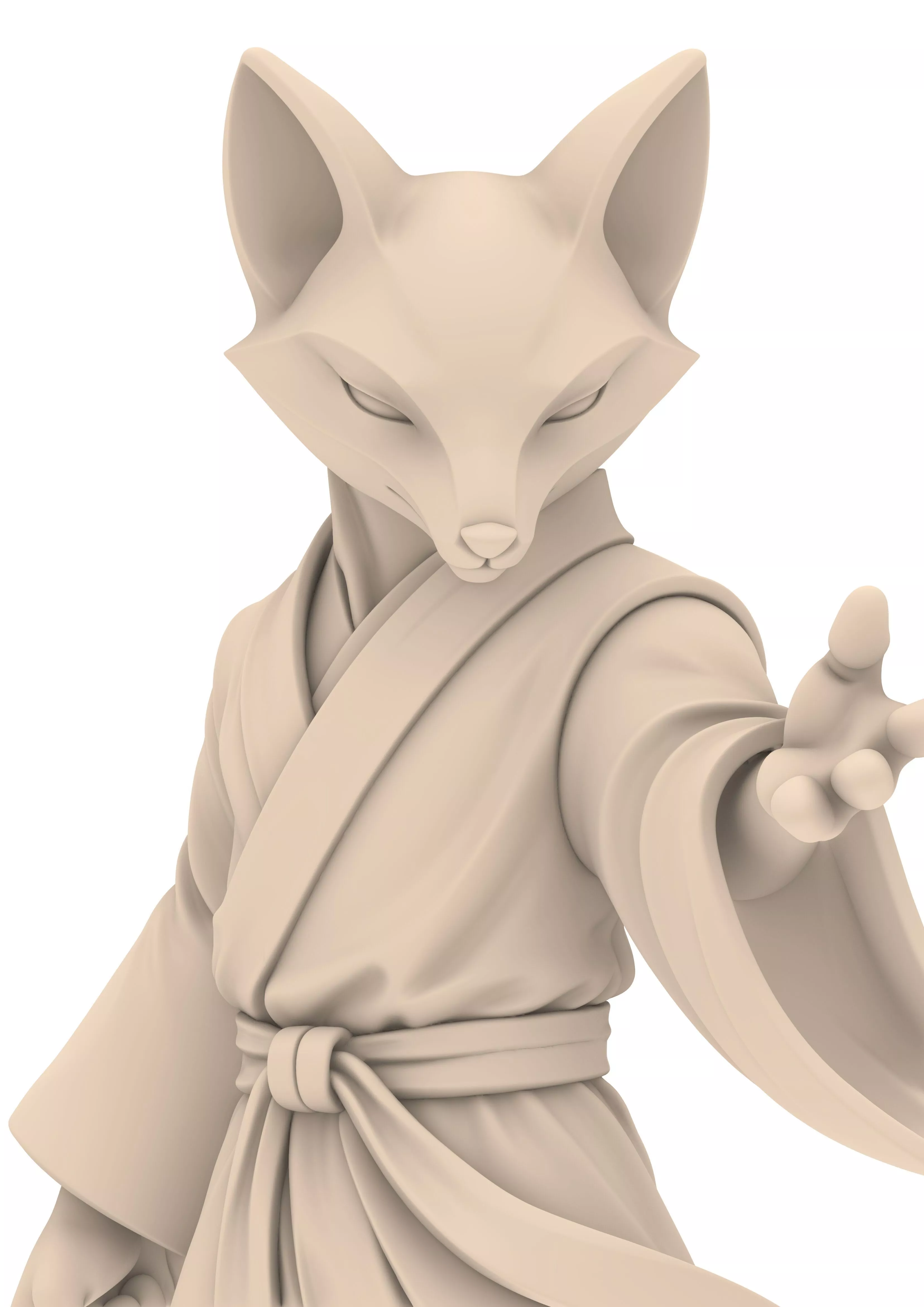 Mystic Fox Monk Fuchs Moench Kitsune Meditations Figur 3D print model