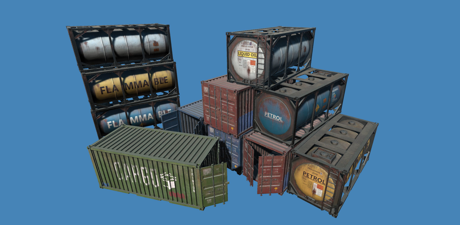 PBR RPG FPS Game Assets Industrial Set v1 Low-poly 3D model_5
