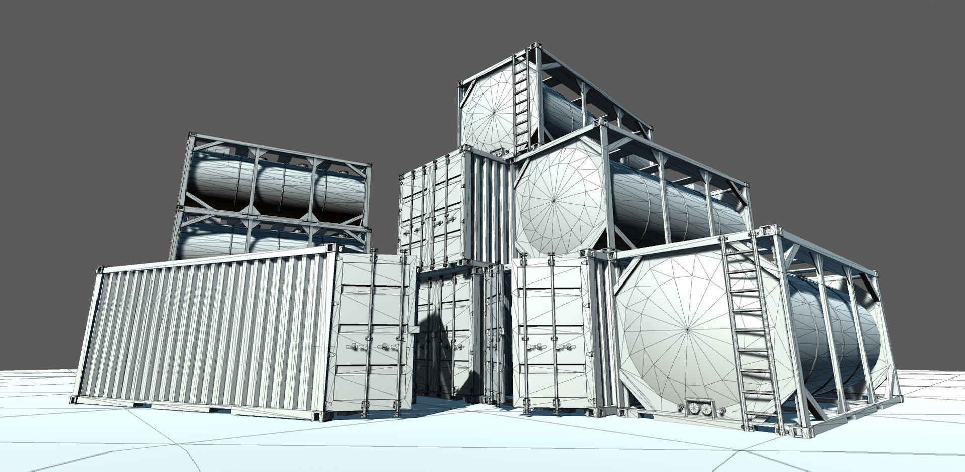 PBR RPG FPS Game Assets Industrial Set v1 Low-poly 3D model_3