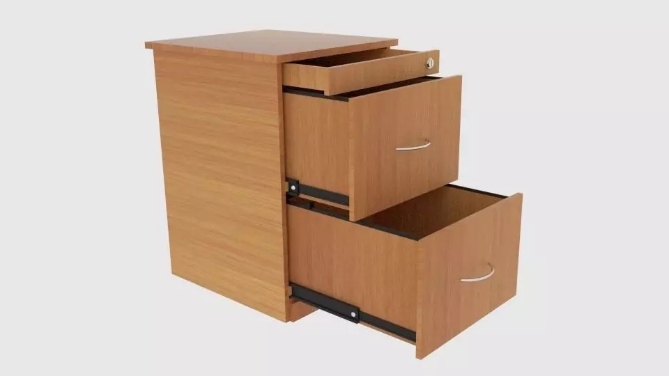 Filing Cabinet Drawer Low-poly 3D model_0