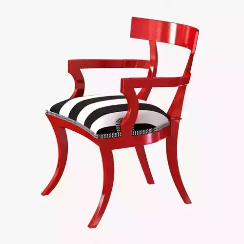 red paint finish clismos chair 3D model