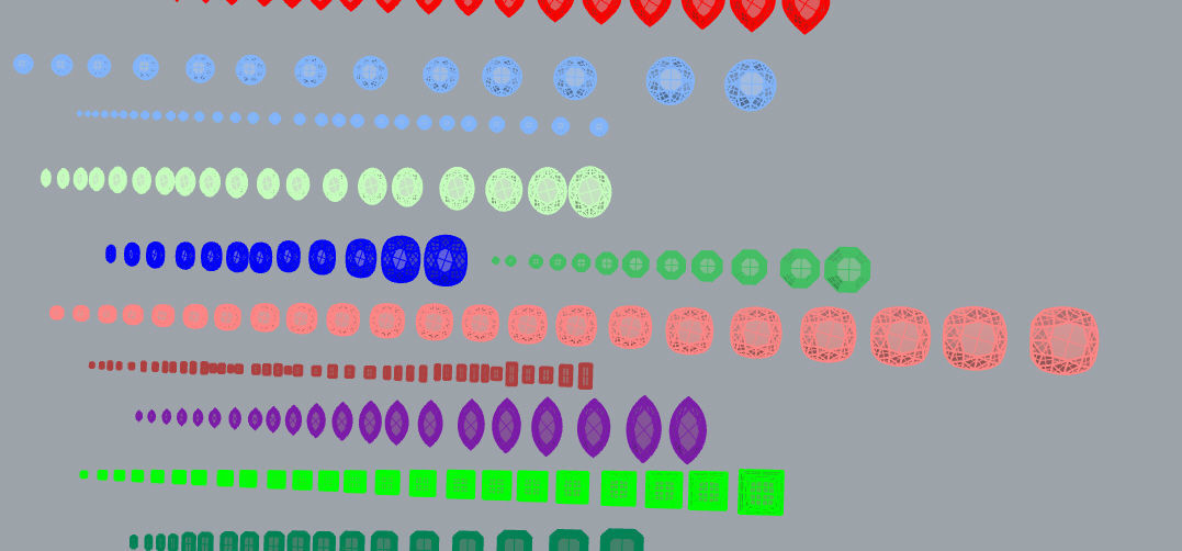 a Package of 320 Stones all shapes and sizes diamonds and gems 3D print model_13