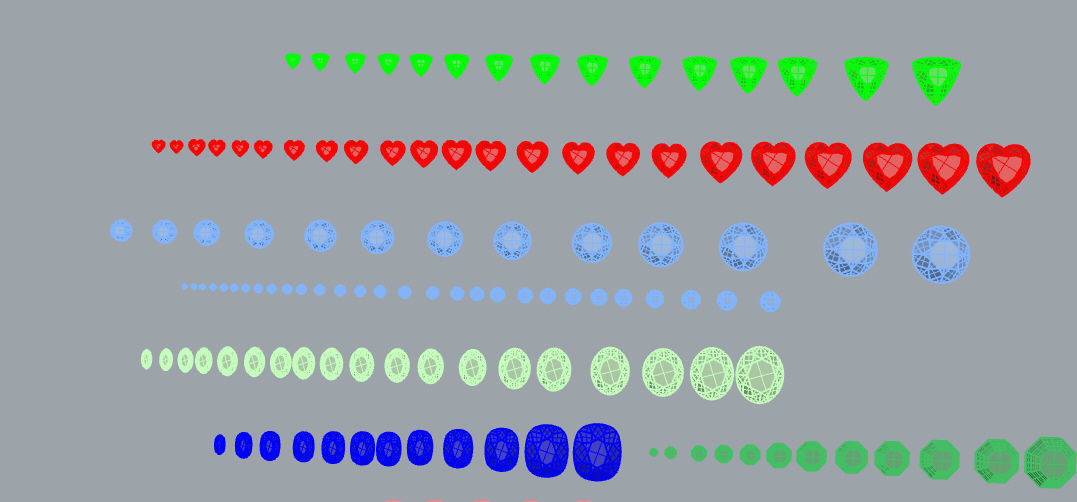 a Package of 320 Stones all shapes and sizes diamonds and gems 3D print model_24