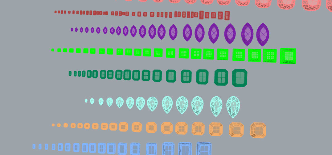 a Package of 320 Stones all shapes and sizes diamonds and gems 3D print model_20