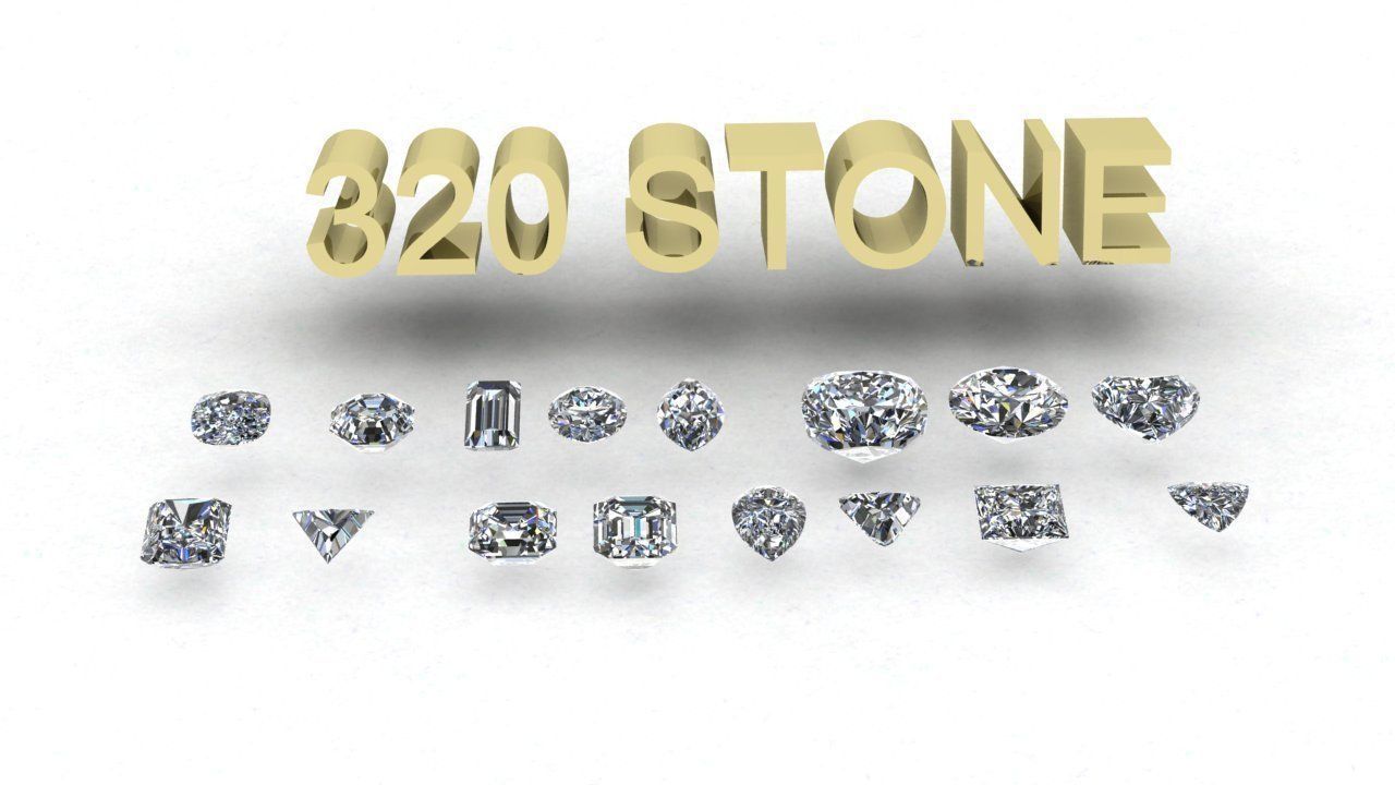 a Package of 320 Stones all shapes and sizes diamonds and gems 3D print model_26