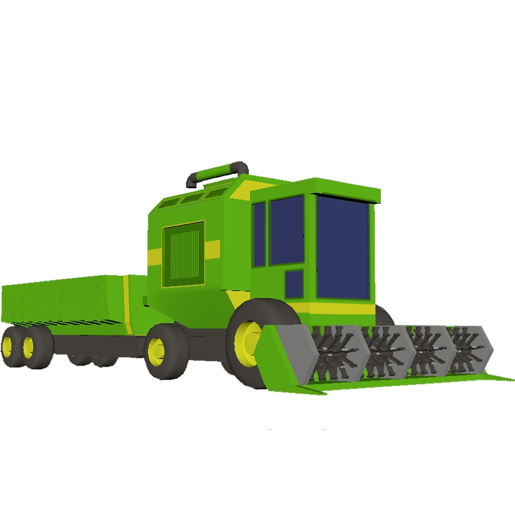 Combine Harvester Low Poly Free low-poly 3D model_0