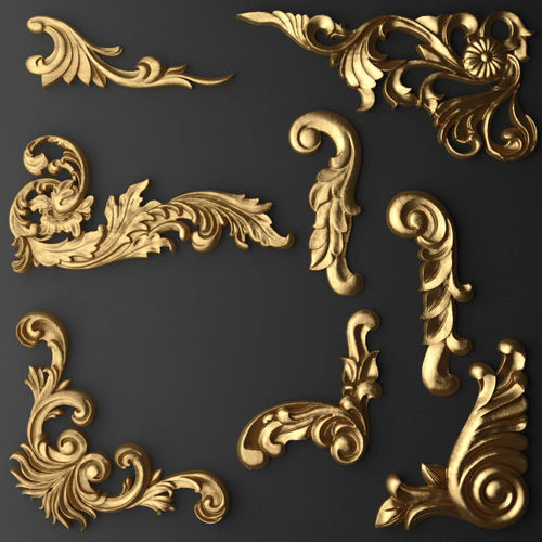 Gold Decorations Free 3D model
