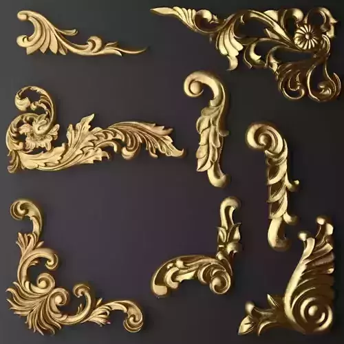 Gold Decorations Free 3D model