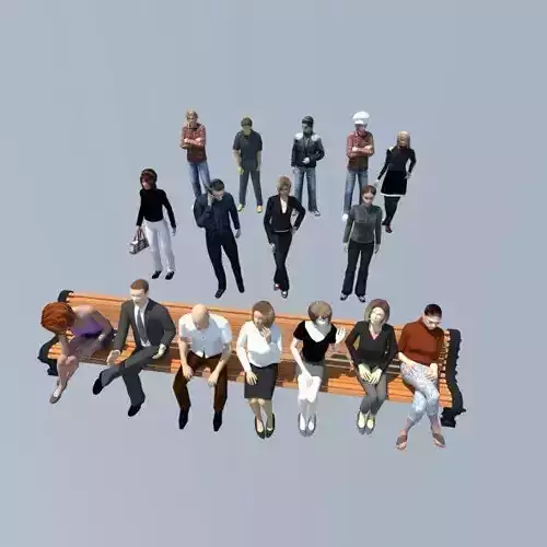 16 lowpoly people Low-poly 3D model