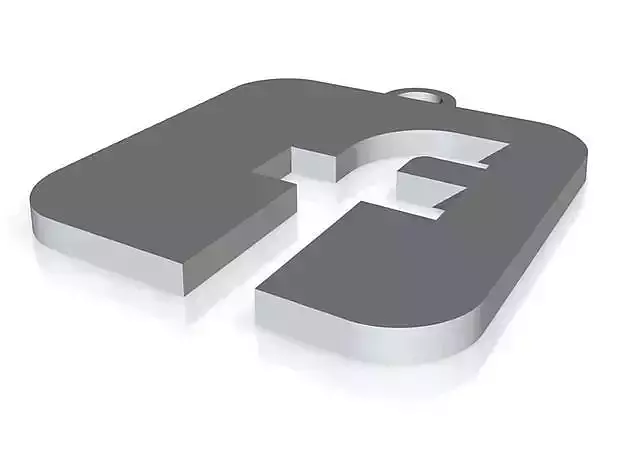 Facebook logo keychain 3D print model