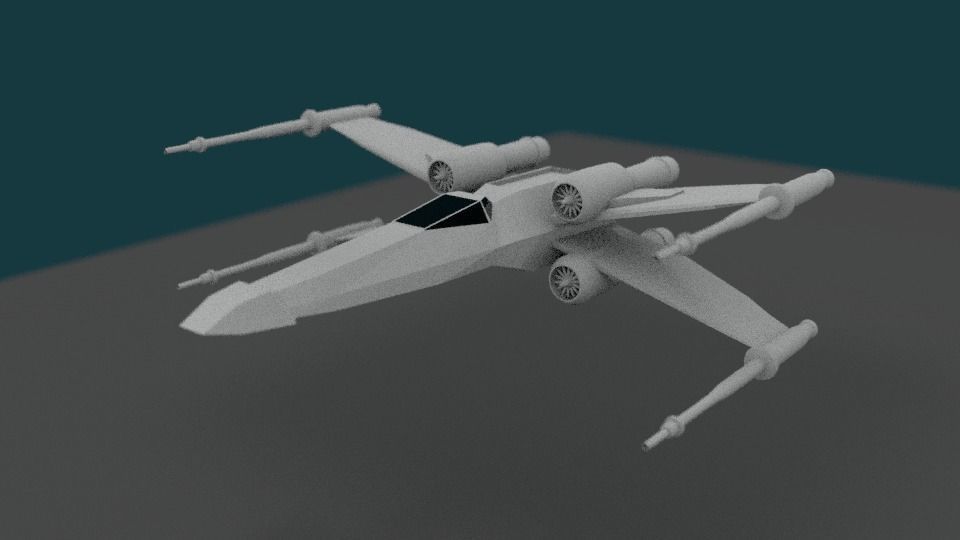 T-65 X-Wing Fighter Star Wars Low-poly 3D model_4