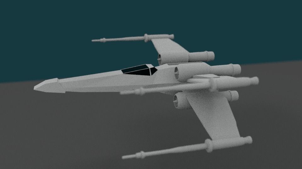 T-65 X-Wing Fighter Star Wars Low-poly 3D model_0