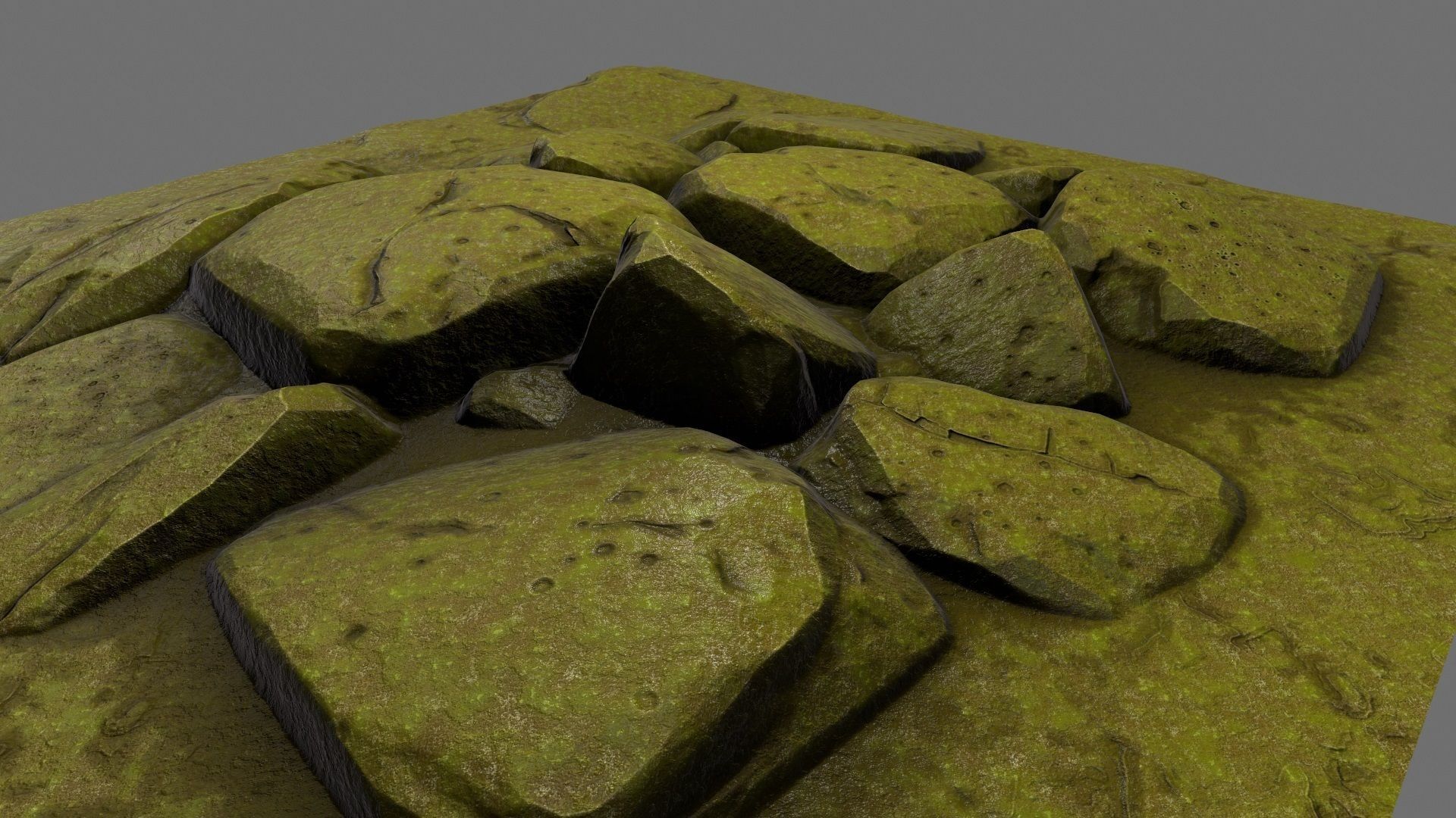 rock moss 1 Low-poly 3D model_14