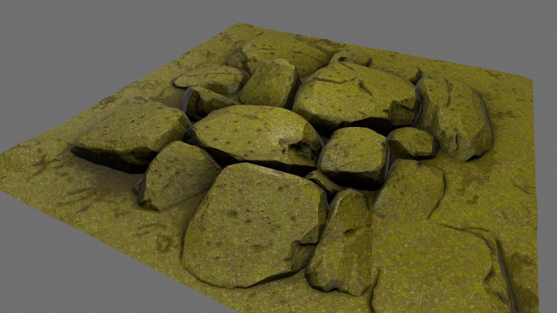 rock moss 1 Low-poly 3D model_13