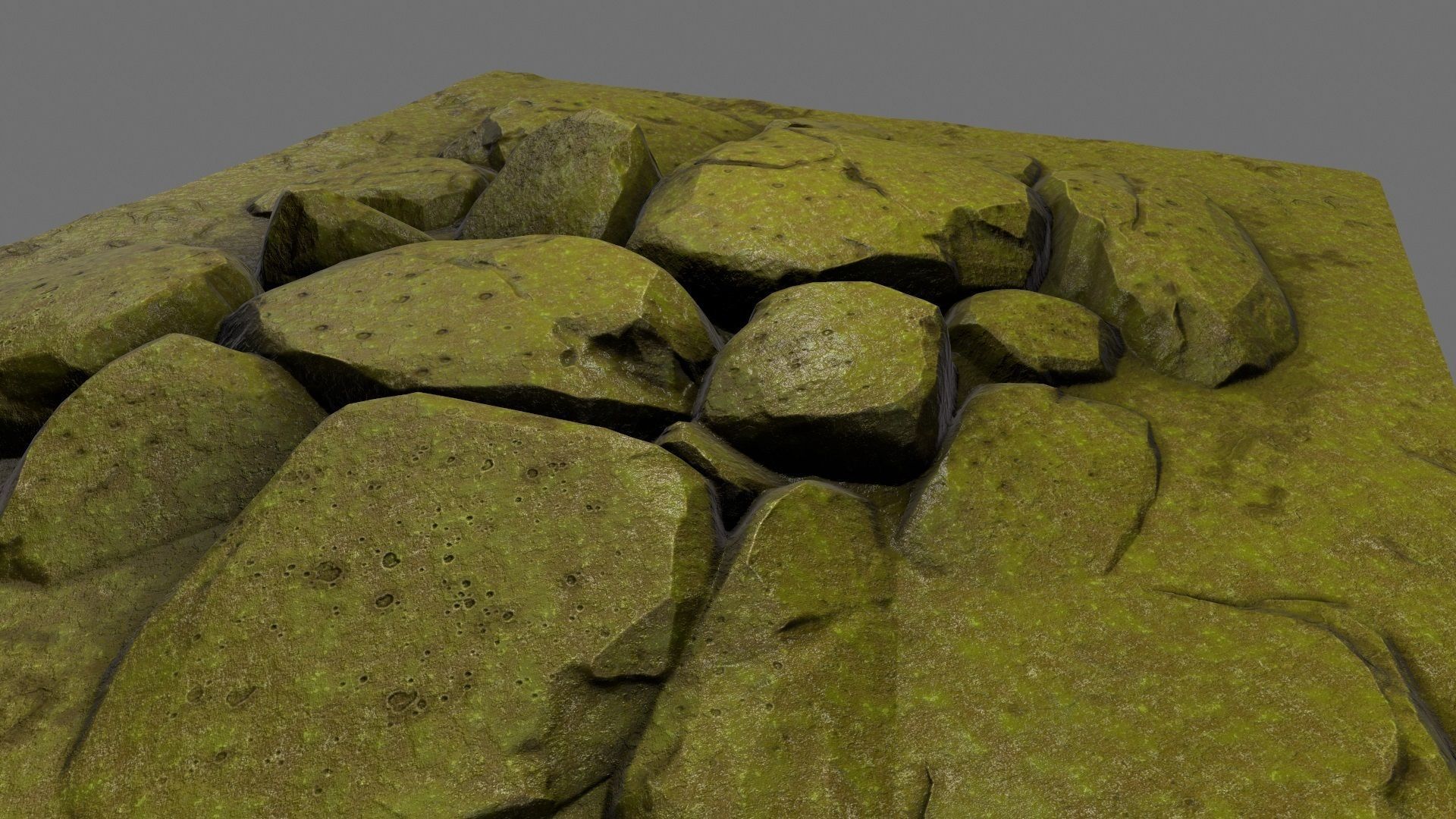 rock moss 1 Low-poly 3D model_16