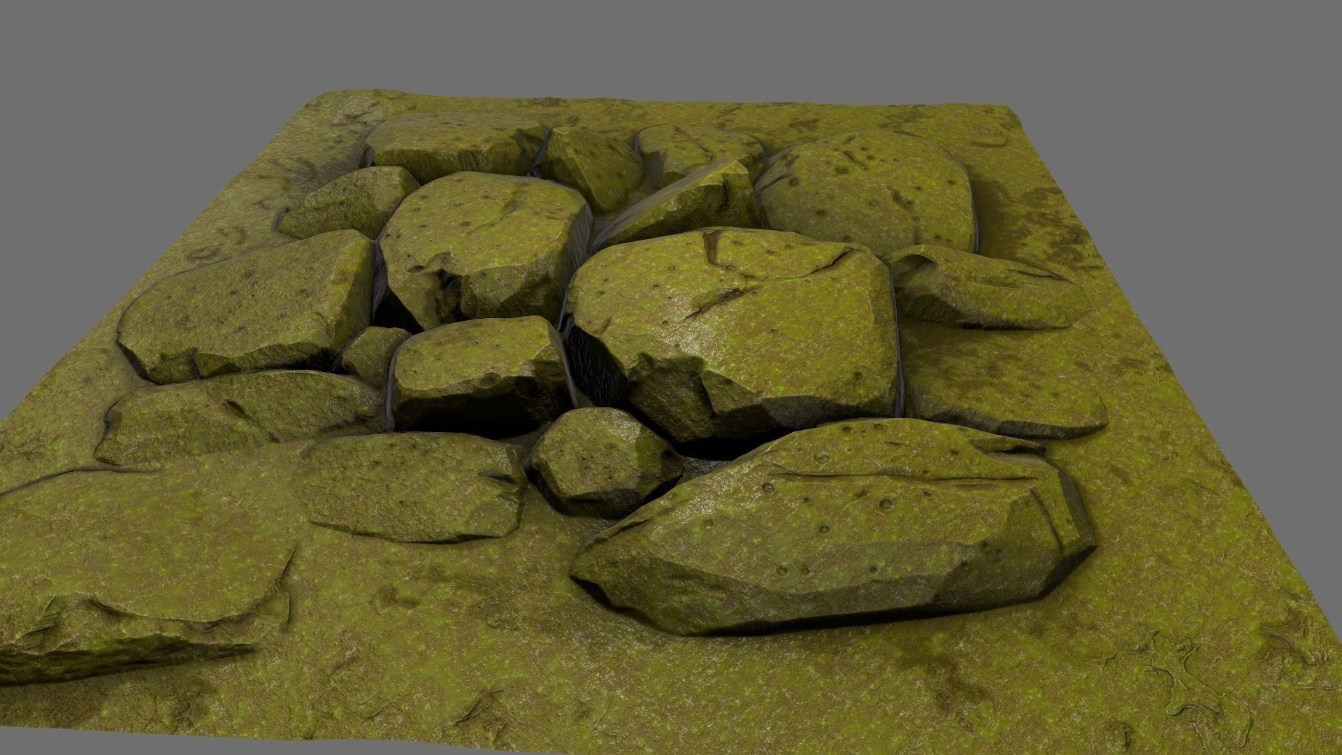 rock moss 1 Low-poly 3D model_12