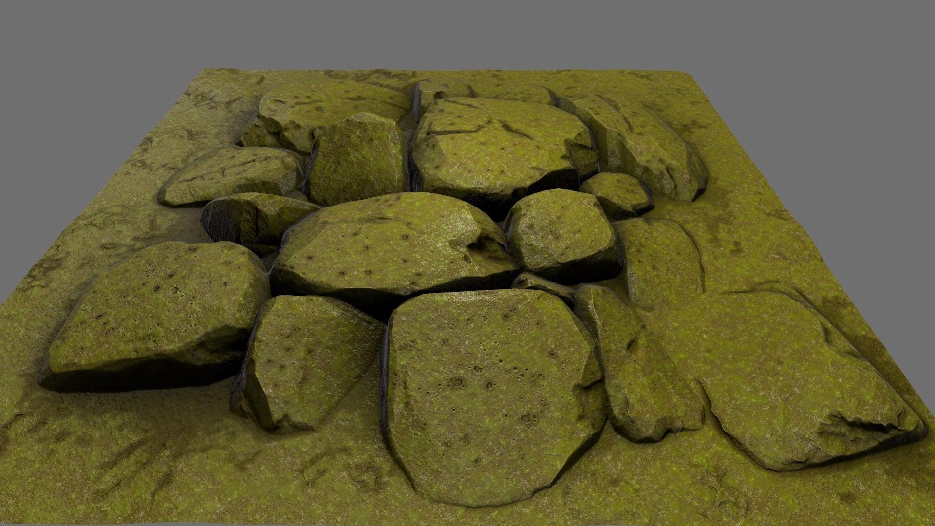 rock moss 1 Low-poly 3D model_11