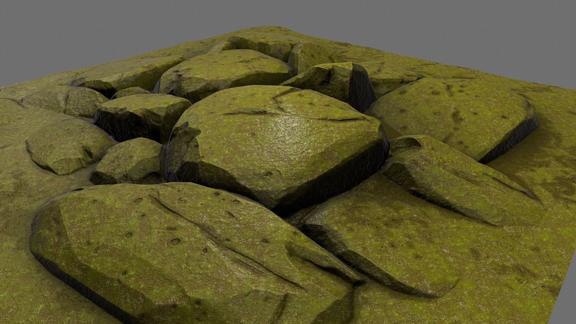 rock moss 1 Low-poly 3D model_15