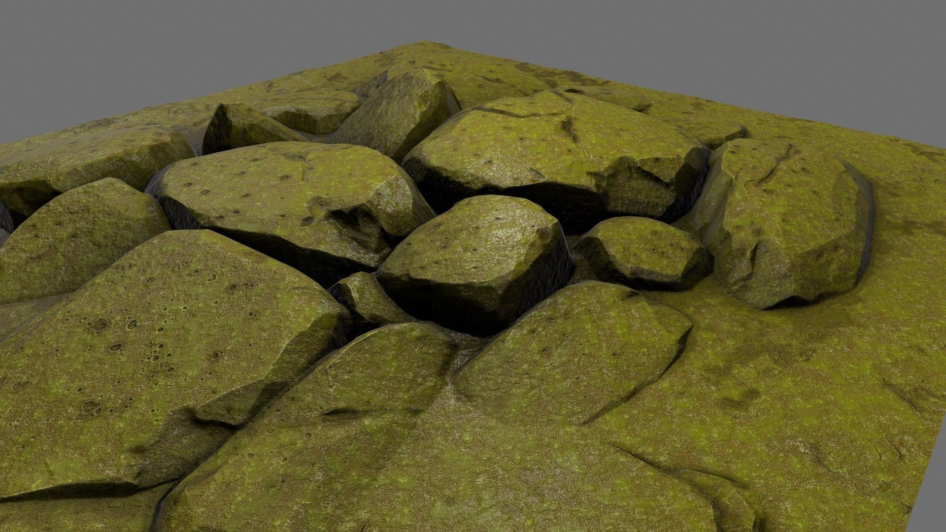 rock moss 1 Low-poly 3D model_17