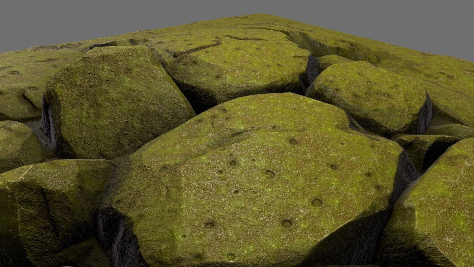 rock moss 1 Low-poly 3D model_18