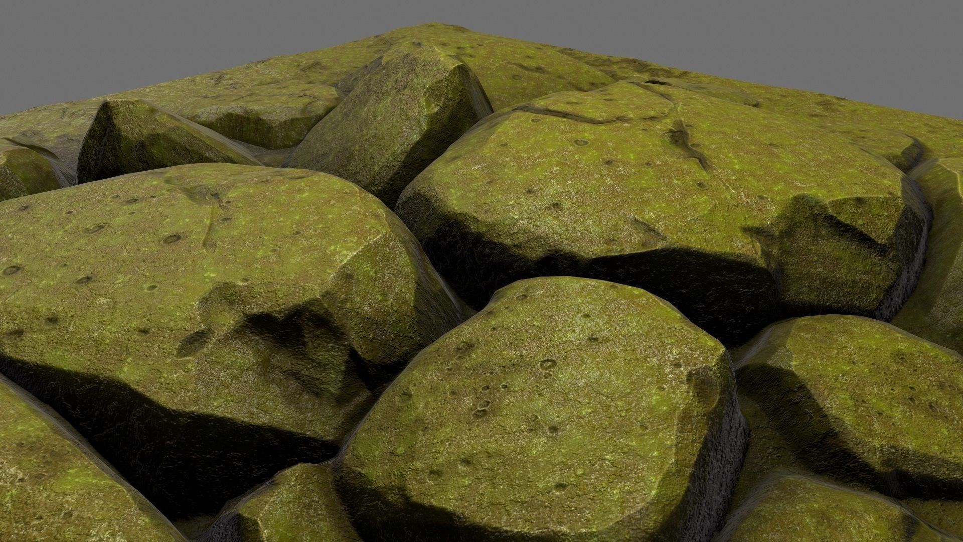 rock moss 1 Low-poly 3D model_5