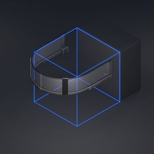 Futuristic Ladders and Stairs Package Blue Version Low-poly 3D model_29