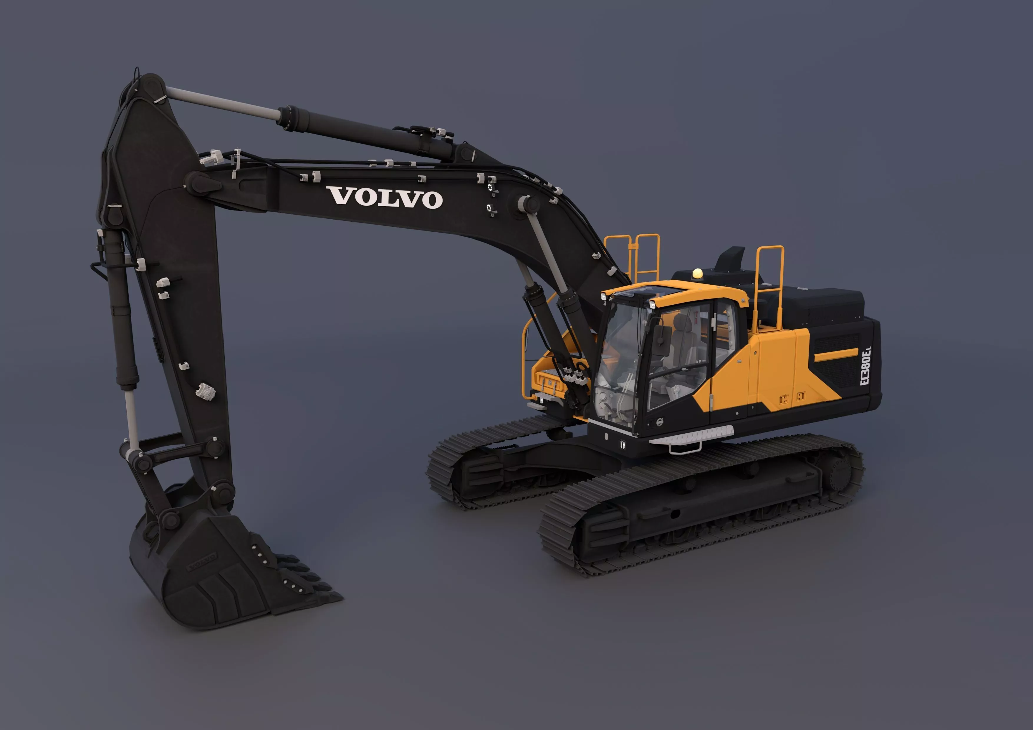 Volvo EC380EL Excavator Rigged Model 3D model