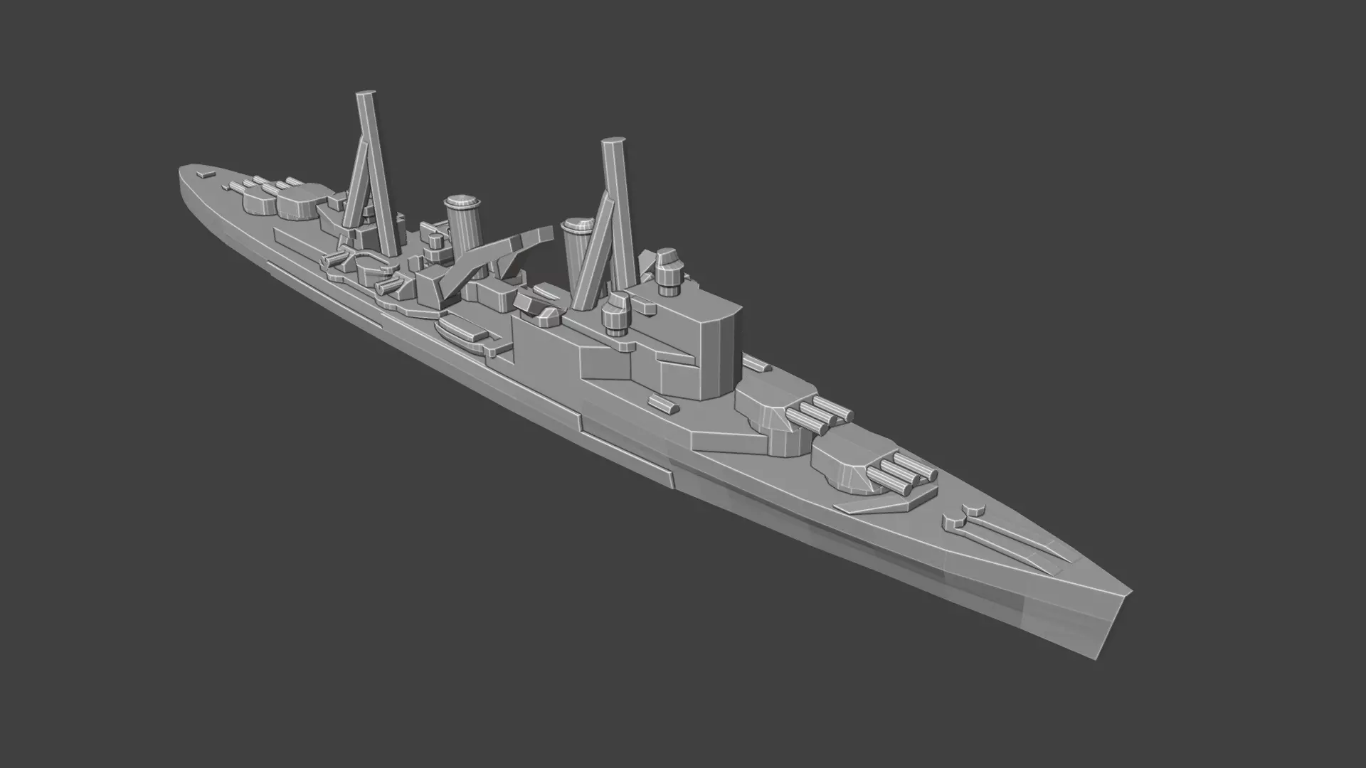 British Town Southampton Class Cruiser Warship 3D print model