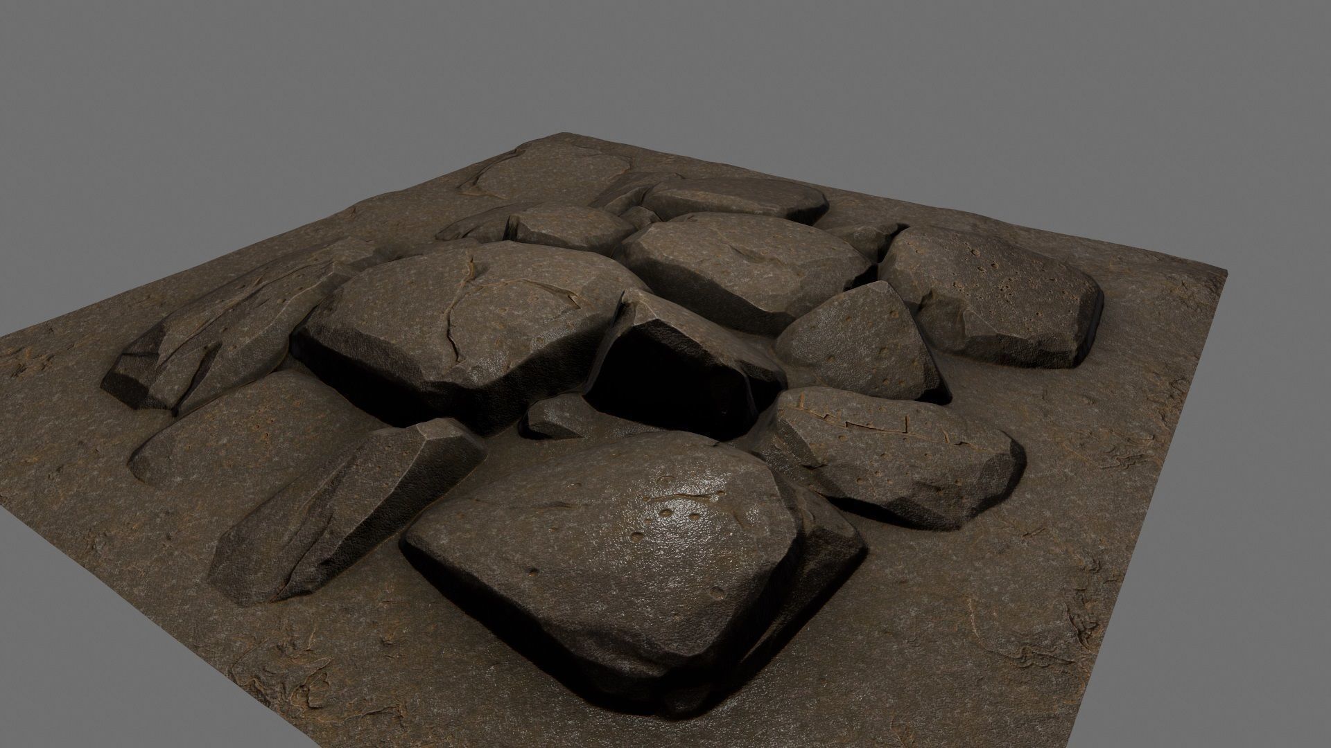 floor rock 02 Low-poly 3D model_6