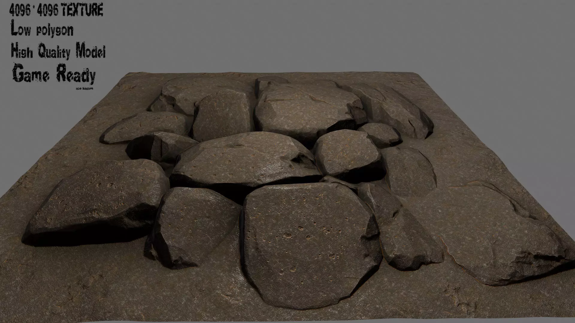 floor rock 02 Low-poly 3D model_0