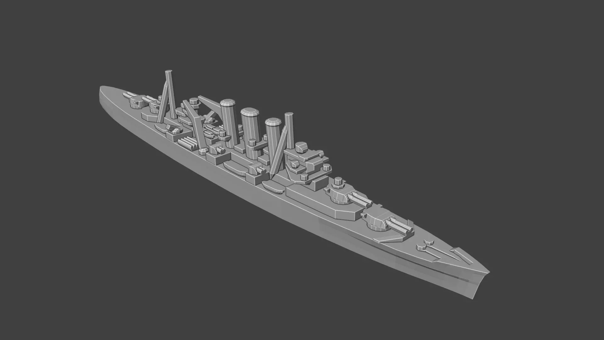 British County Norfolk Class Cruiser Warship 3D print model