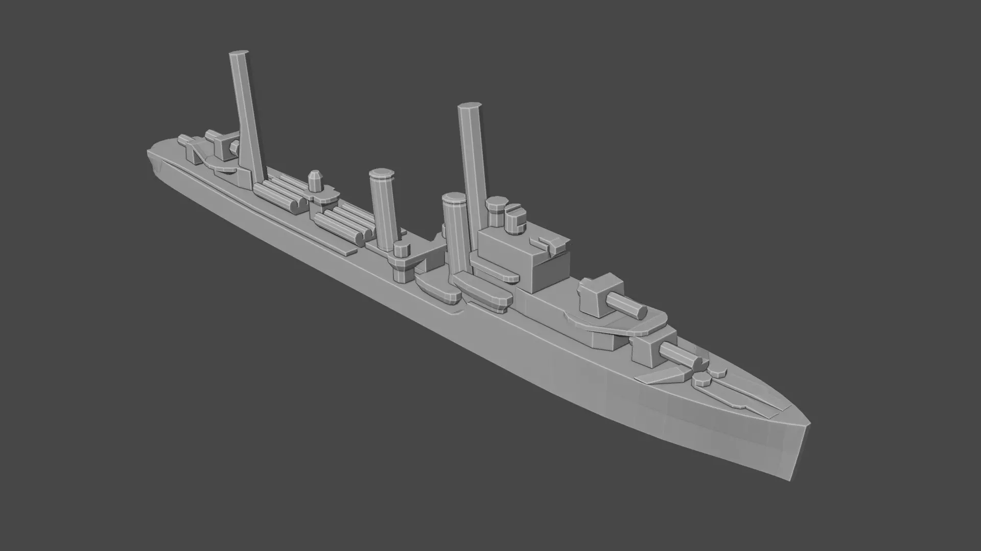 British E Class Destroyer Warship 3D print model