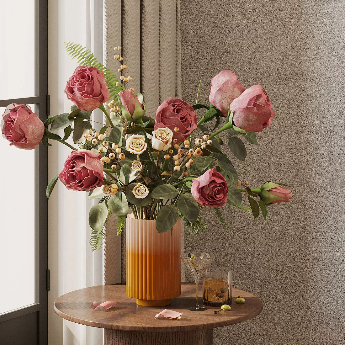Floral arrangement in vase 3D model