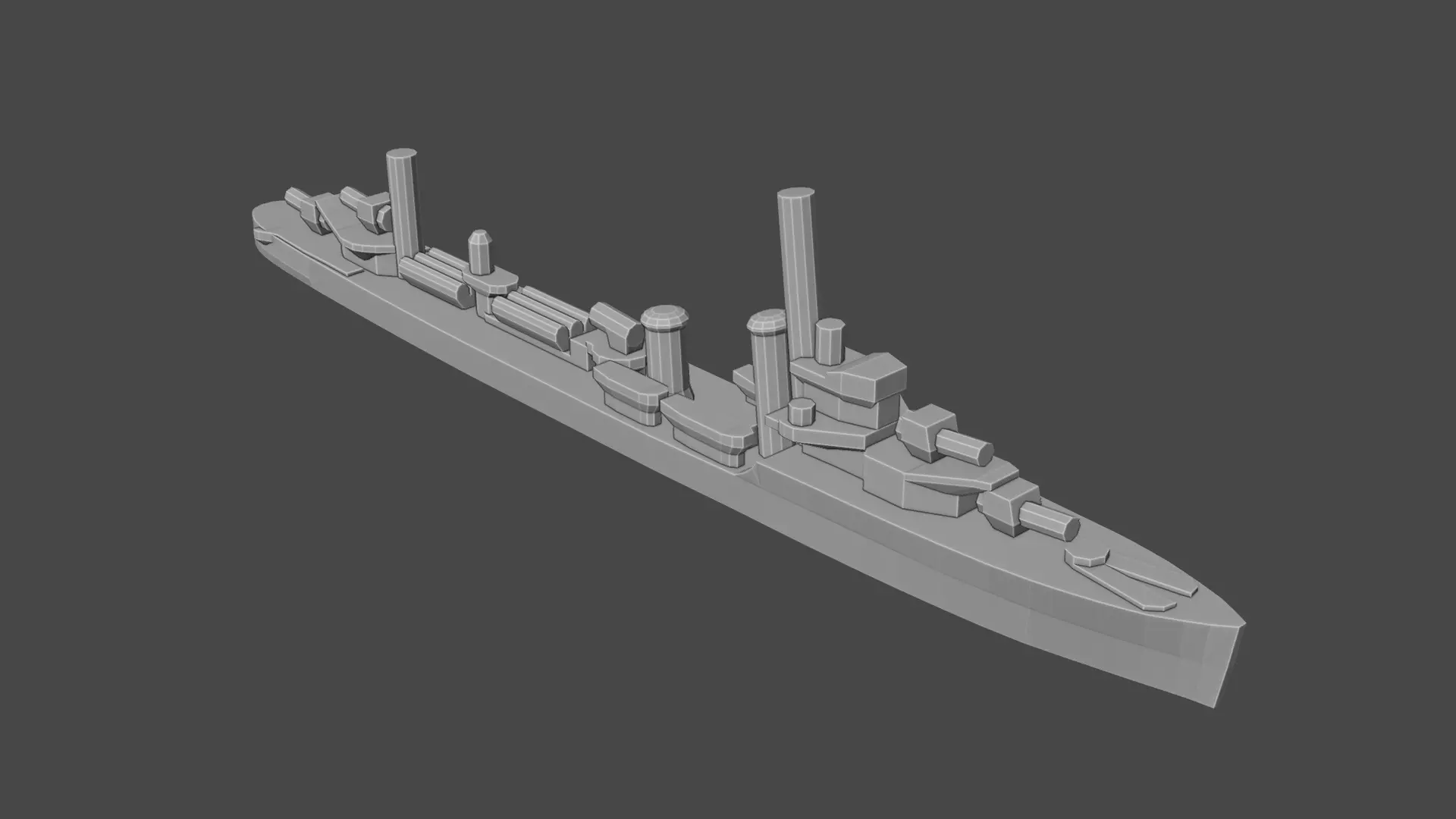 British V Class Destroyer Warship 3D print model