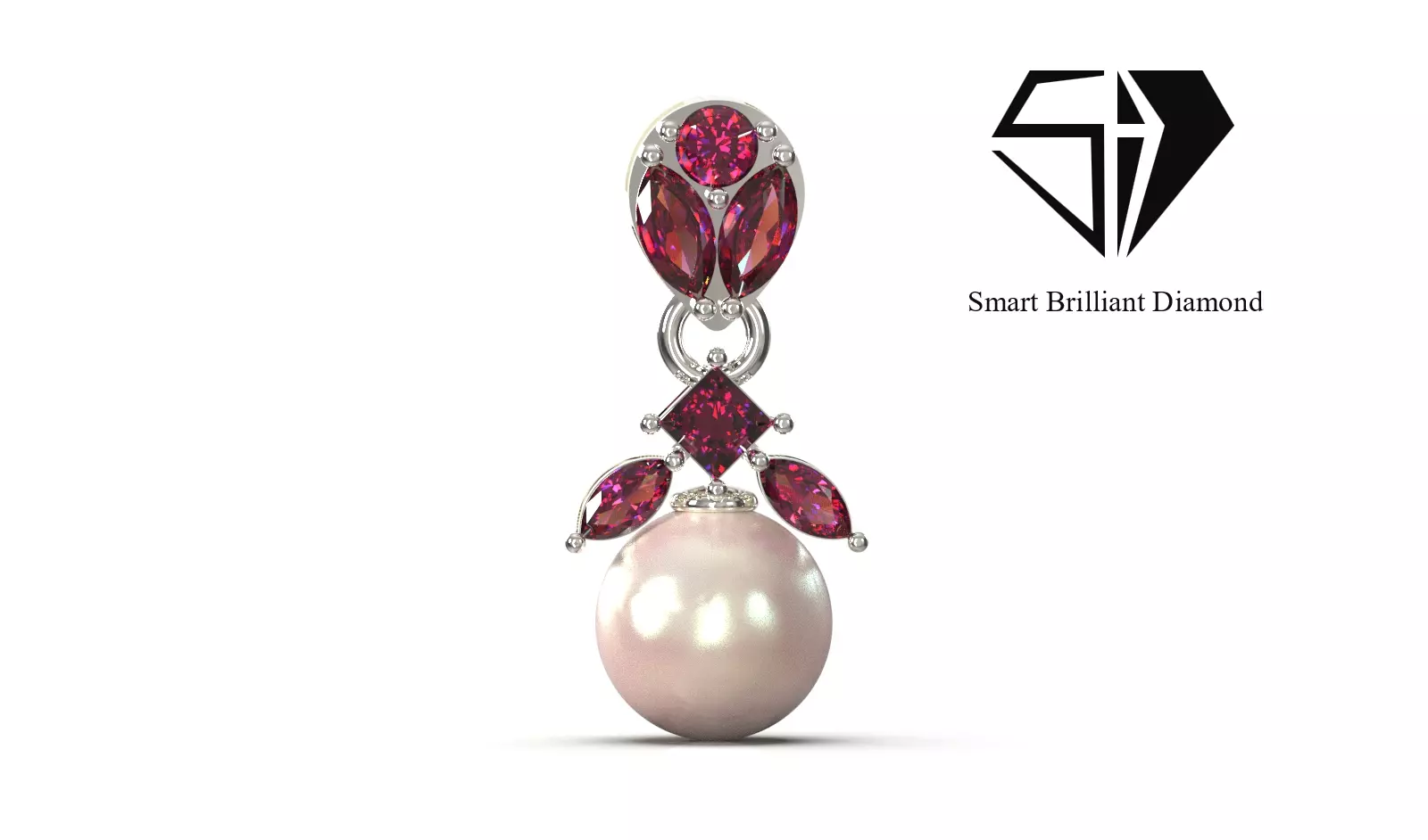 Pearl Halo Royal Pendant Jewelry CAD Design pp0076 3D print model