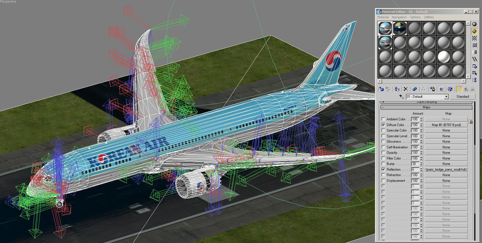 Boeing 787-9 Korean Air livery Low-poly 3D model_18