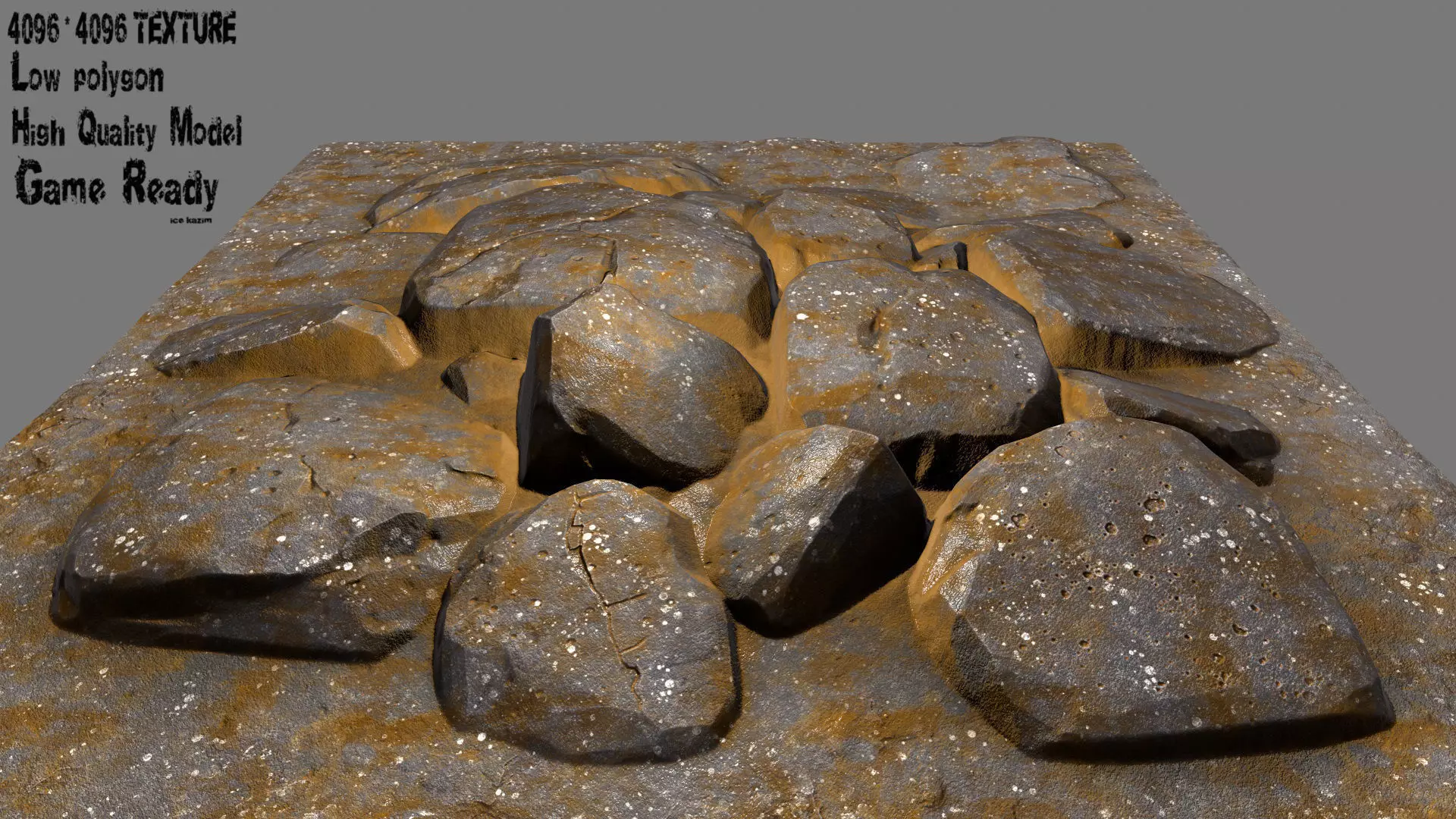 floor rock 04 Low-poly 3D model_0