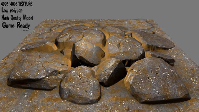 floor rock 04 Low-poly 3D model