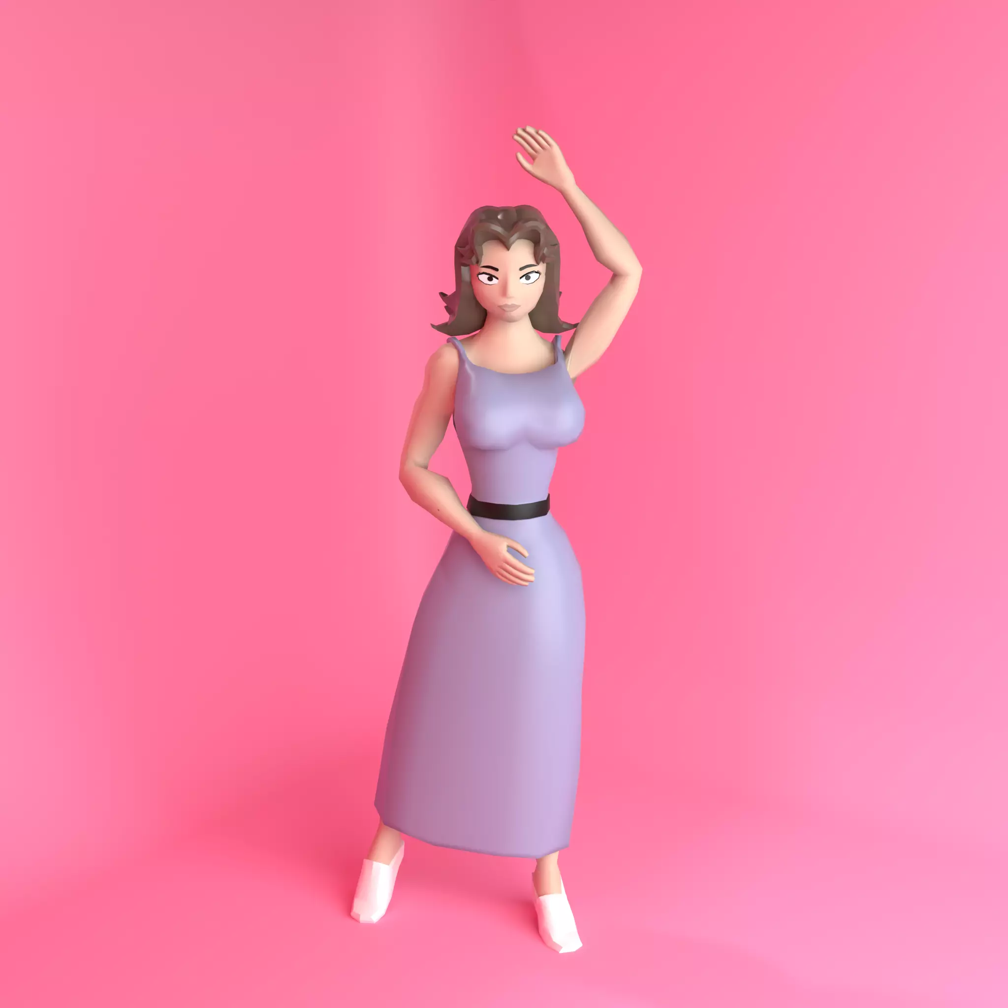 Human Character Amia Low-poly 3D model