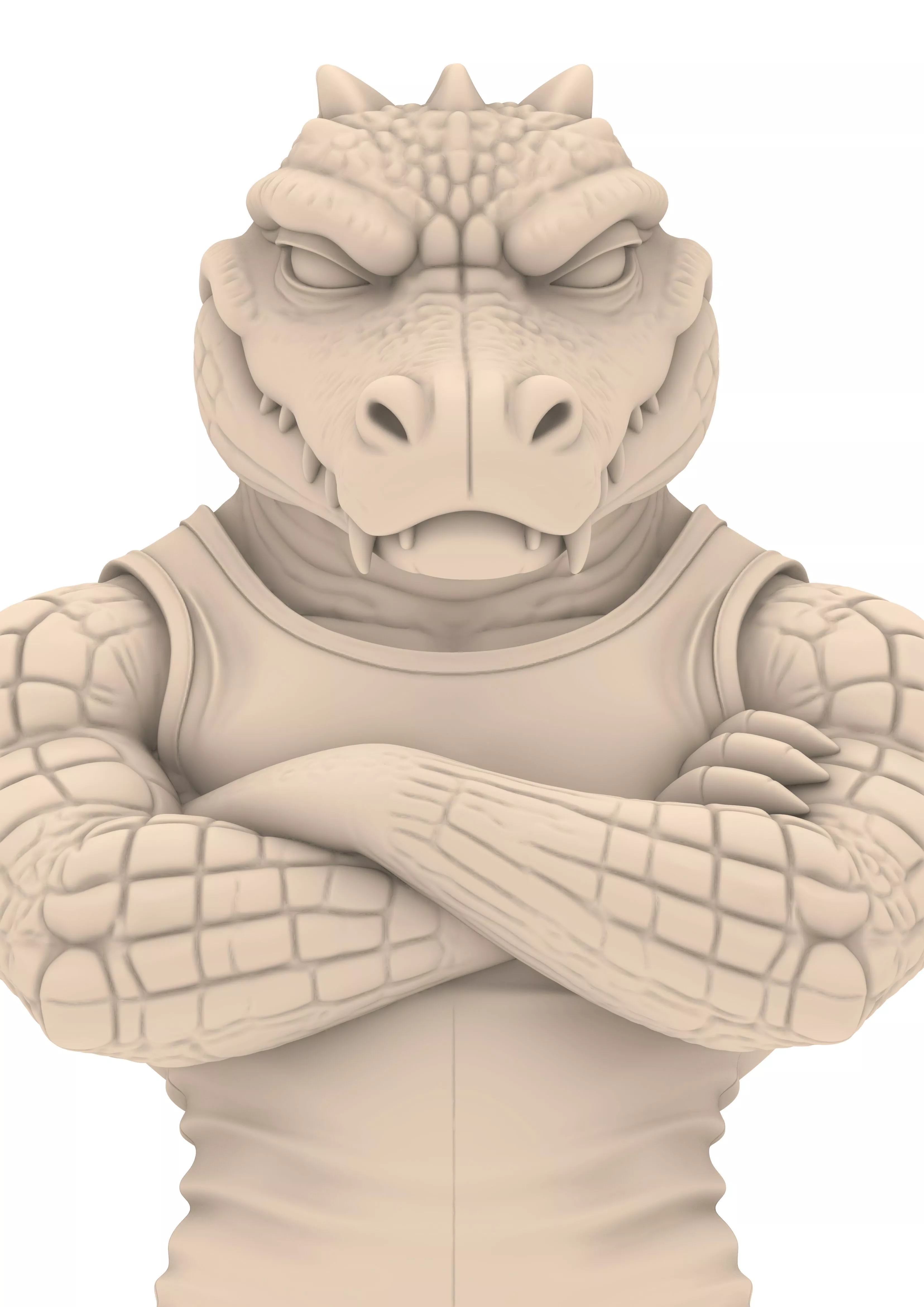 Monster Crocodile Warrior Animal Reptile Figure 3D print model