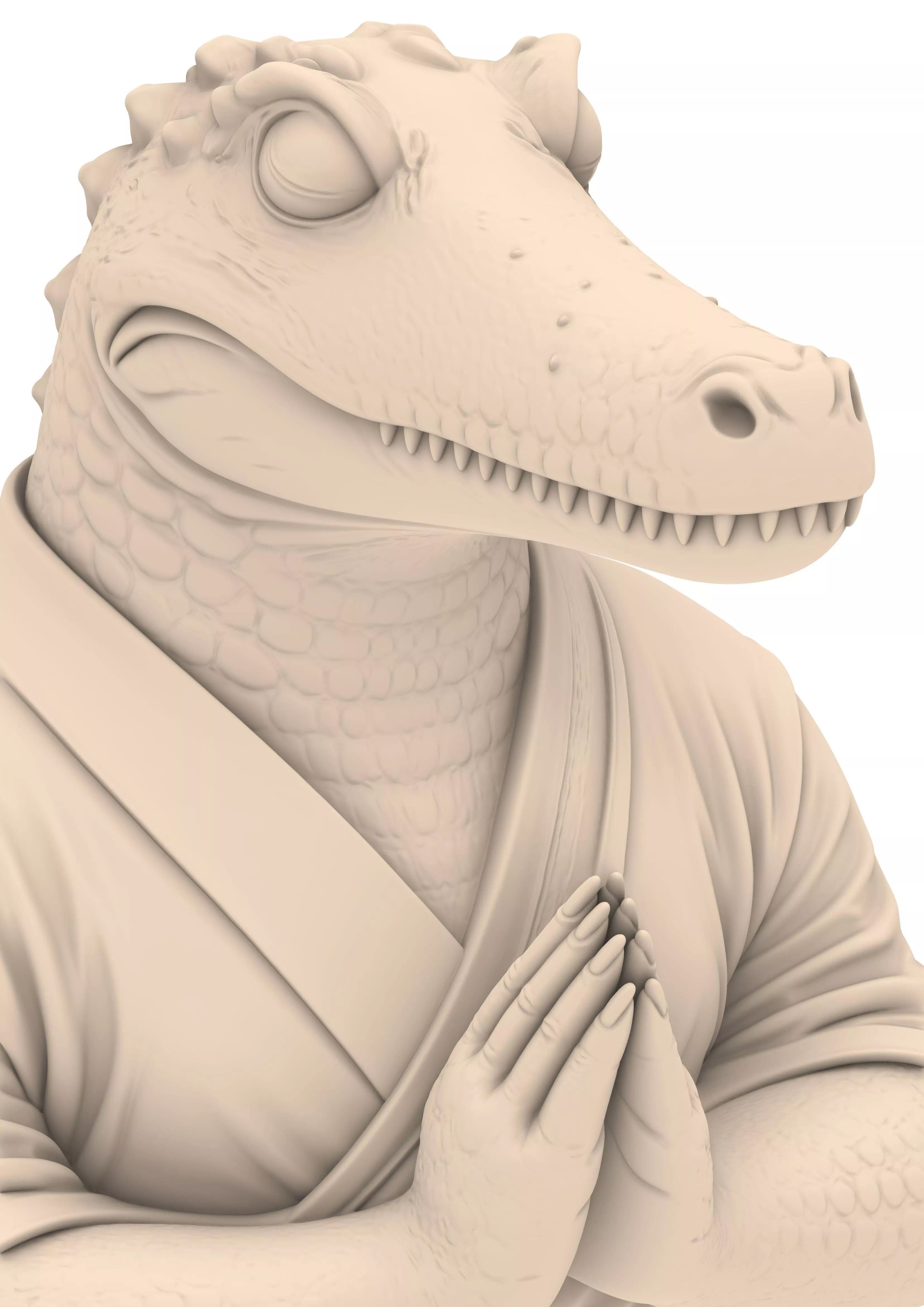 Monster Crocodile Warrior Animal Reptile Figure 3D print model