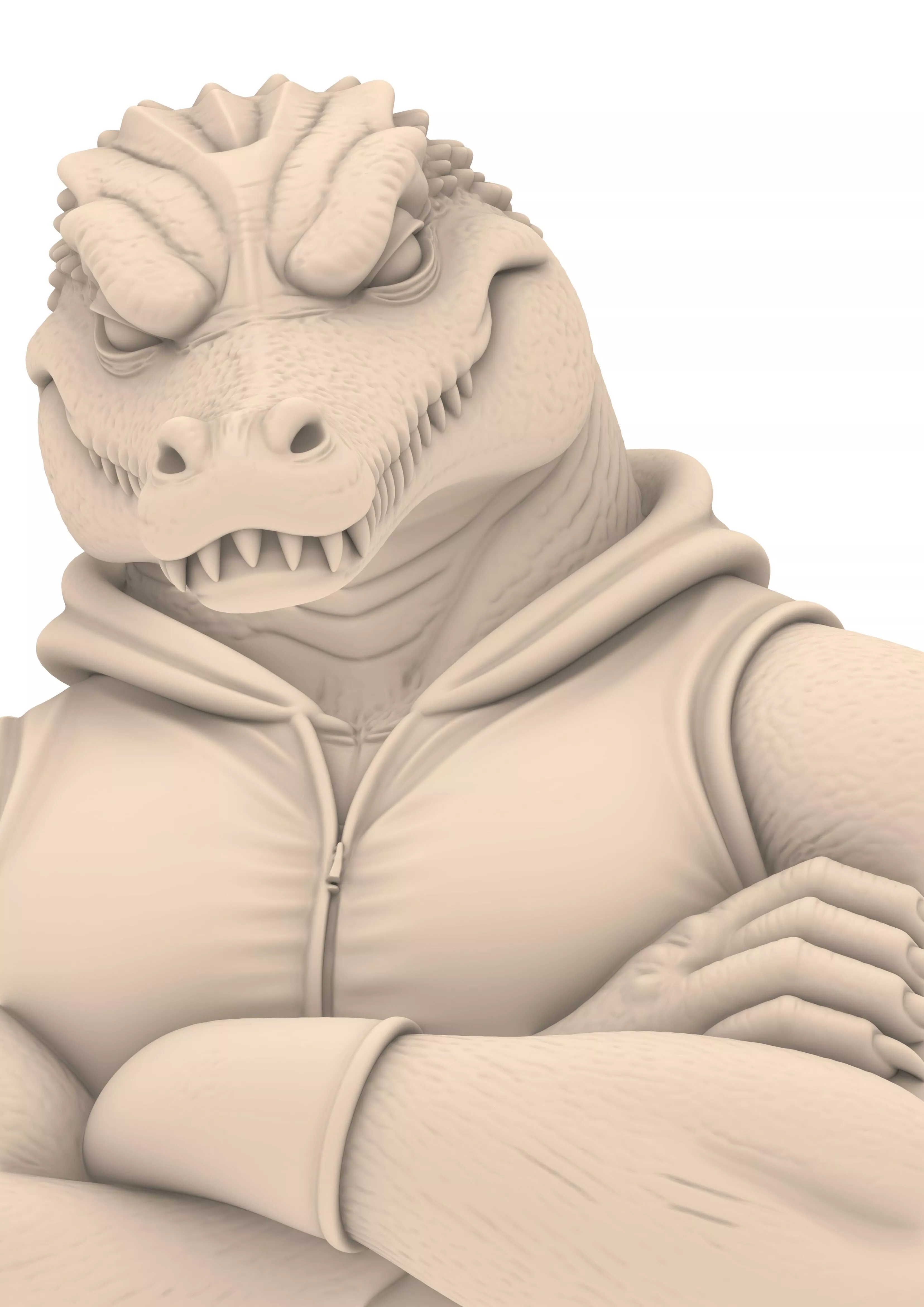Monster Crocodile Warrior Animal Reptile Figure 3D print model