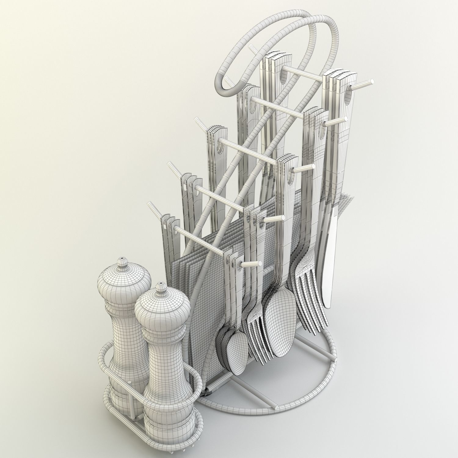 cutlery stand with pepper pot 3D model_19